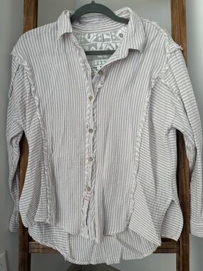 Vintage Havana Light Taupe & White Striped Shirt